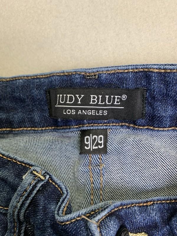 Judy Blue Jeans Women’s Sz 9/29 Blue Flare Distressed Raw Hem Western Cowgirl