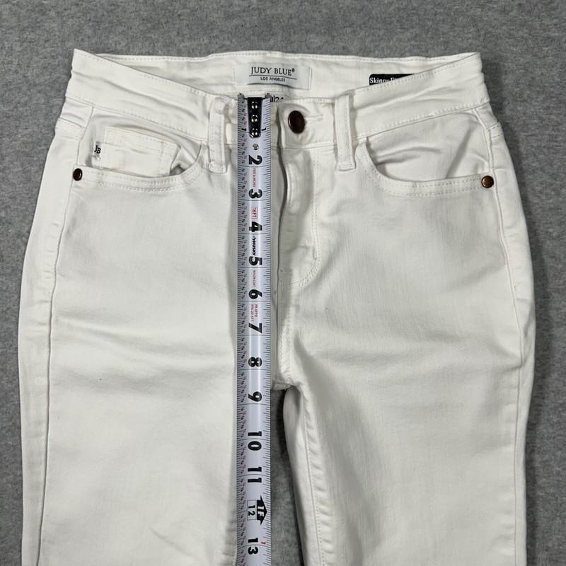 Judy Blue Skinny Fit Capri Jeans Women’s Size 0/24 (26Wx17.5L) White Stretch