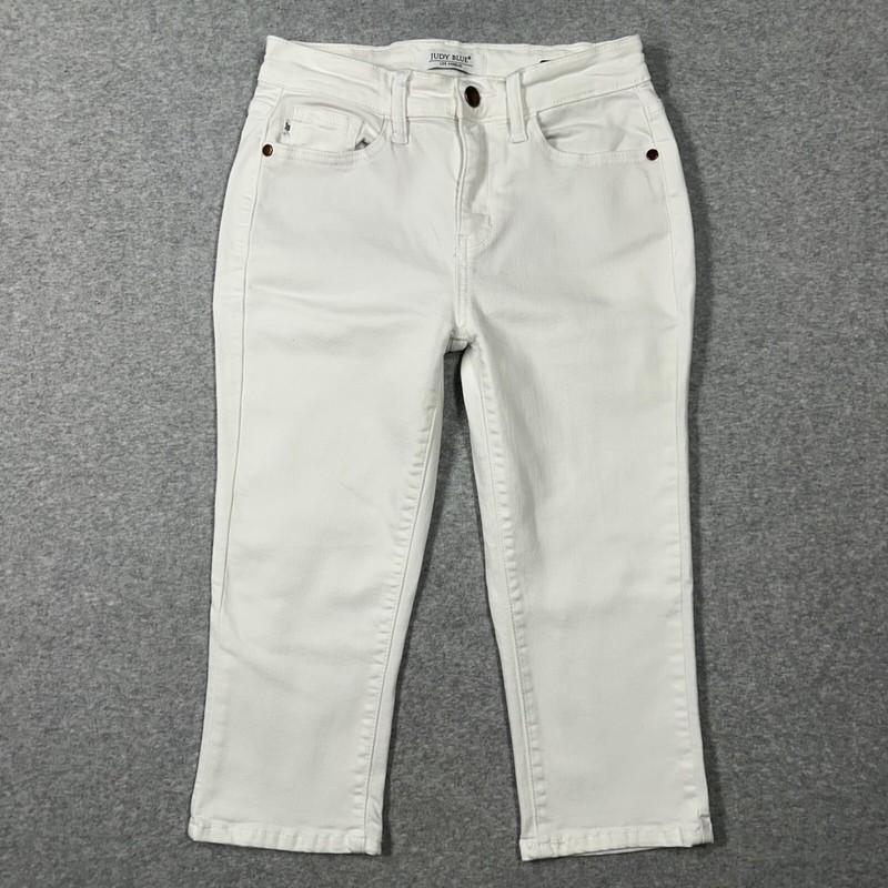 Judy Blue Skinny Fit Capri Jeans Women’s Size 0/24 (26Wx17.5L) White Stretch