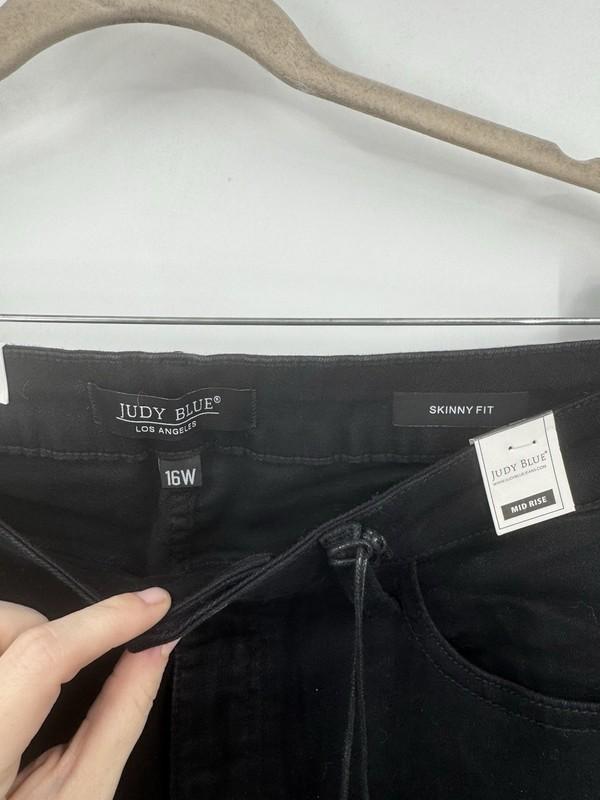 Judy Blue Skinny Fit Jeans Women 16W Black High Rise Stretchy Plus Size NEW