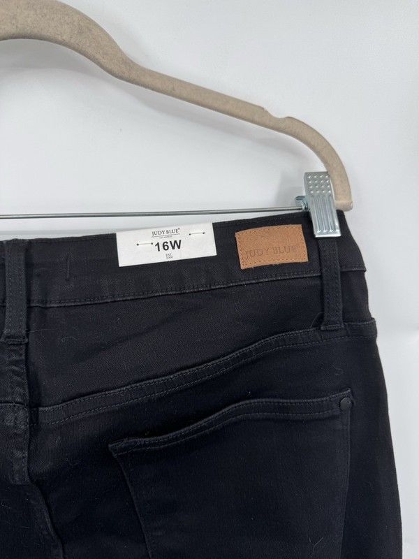 Judy Blue Skinny Fit Jeans Women 16W Black High Rise Stretchy Plus Size NEW