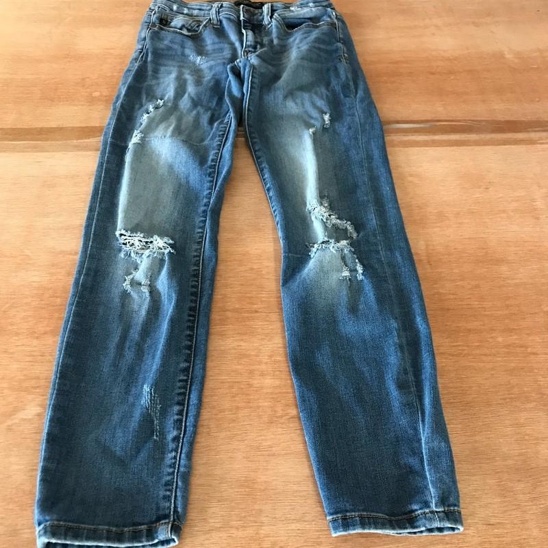 Judy Blue Skinny Jeans Women 5/27 Blue Distressed Stretch Dark Wash Hippie