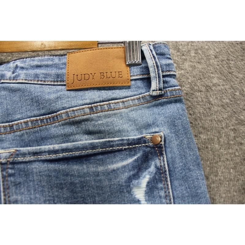 Judy Blue Straight Leg Jeans Size 11/30 Distressed Light Wash