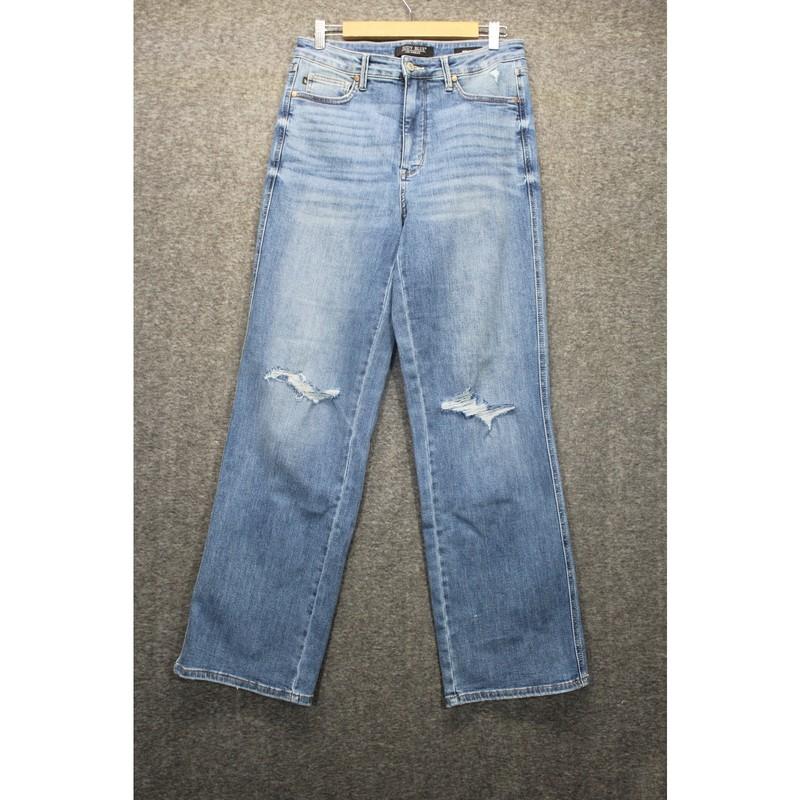 Judy Blue Straight Leg Jeans Size 11/30 Distressed Light Wash