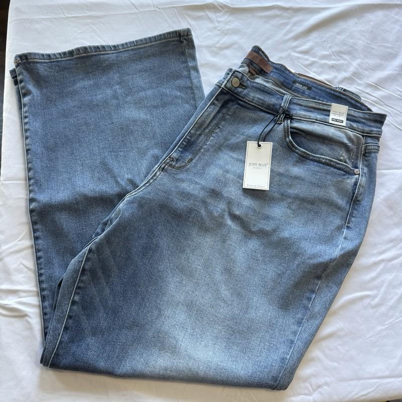 Judy Blue Women's Plus Size 24 High Waist Wide Leg Jeans