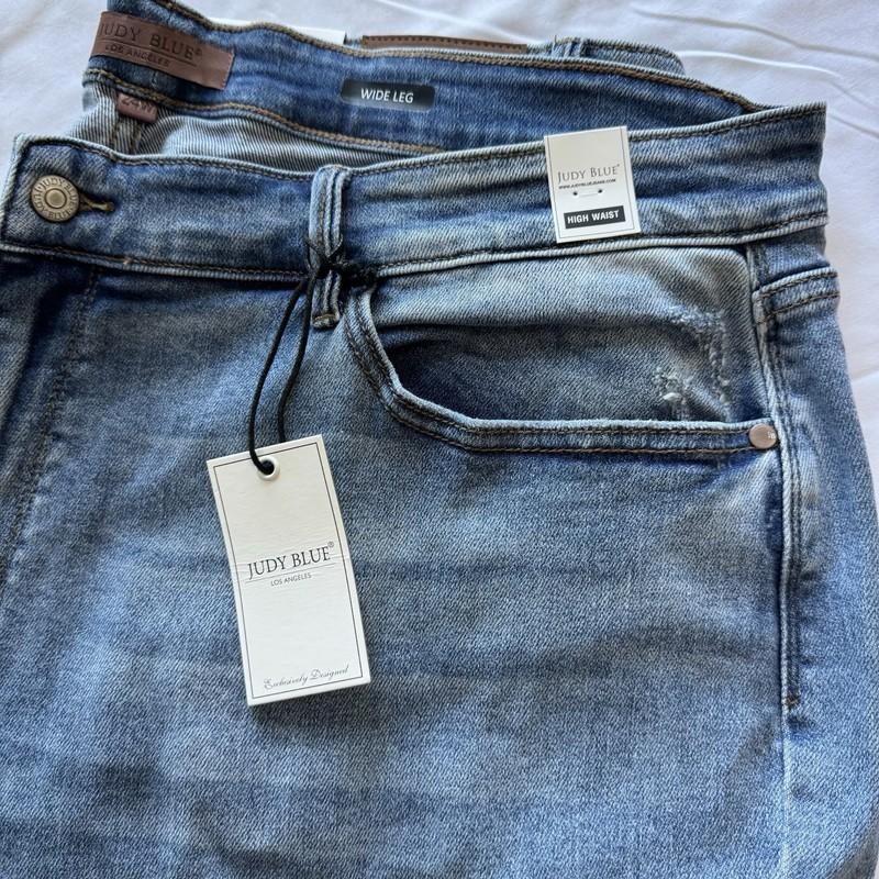Judy Blue Women's Plus Size 24 High Waist Wide Leg Jeans