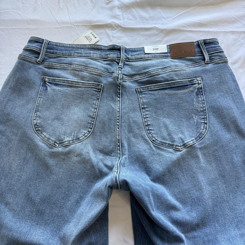 Judy Blue Women's Plus Size 24 High Waist Wide Leg Jeans
