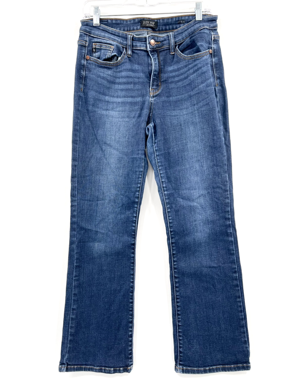 JUDY BLUE Women's Sz 11/30 Boot Cut Mid-Rise Dark Wash Denim Blue Jeans Stretch