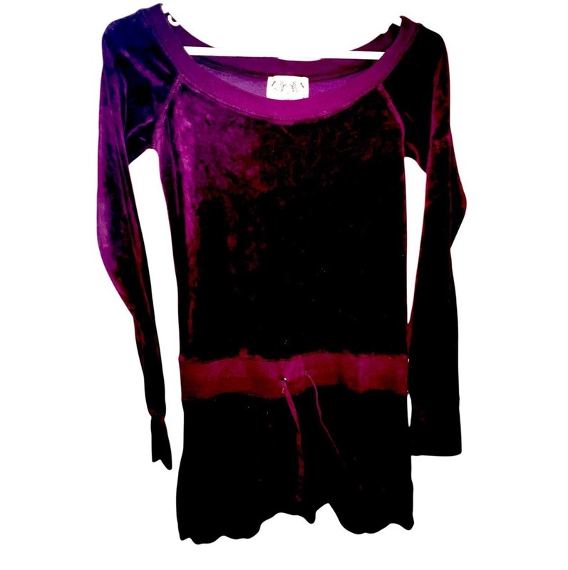 Juicy Couture Velour Velvet Romper Skirt Shirt Dress Sz S