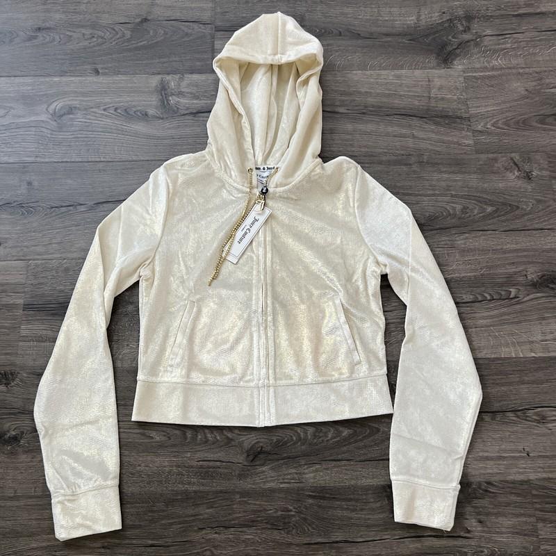 JUICY COUTURE Women's Studded-Back Velour Bling Cropped Jacket Gold $159 B4HP