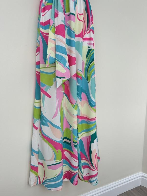 Jumpsuit One Shoulder 70's Print Colourful Playsuit Wide Leg Size Large BNWT