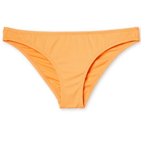 Juniors Ribbed Cheeky Hipster Bikini Bottom Xhilaration Orange Size XS (00)
