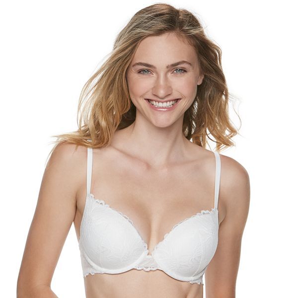 Juniors' SO Super Push-Up Bra SO51-007 White Sz.34B 34C 36D