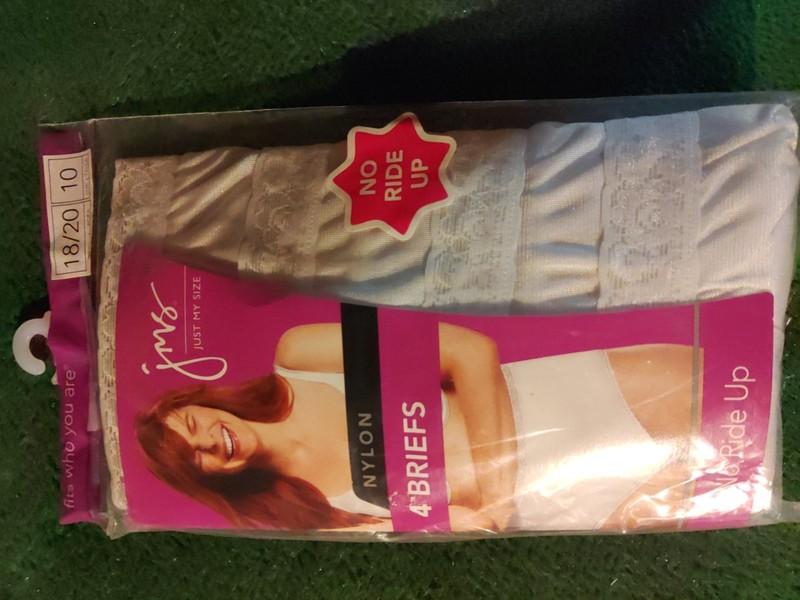 Just My Size Nylon Brief Panties W/tag 100% Nylon Size 10 White