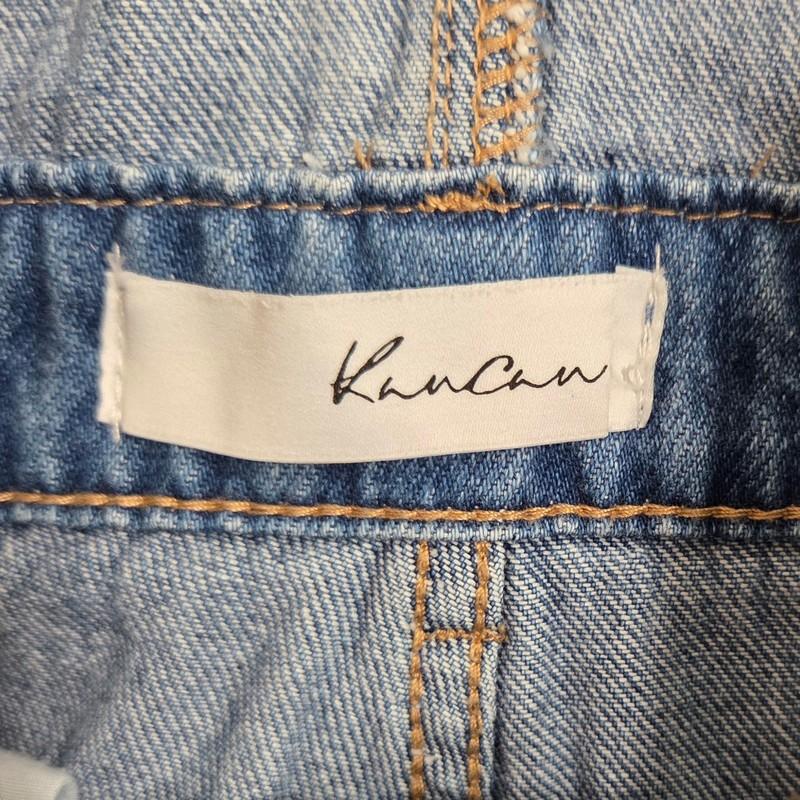 Kancan Distressed Denim Overalls Women's Light Wash Jeans Jumpsuit Romper