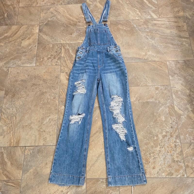 Kancan Distressed Denim Overalls Women's Light Wash Jeans Jumpsuit Romper
