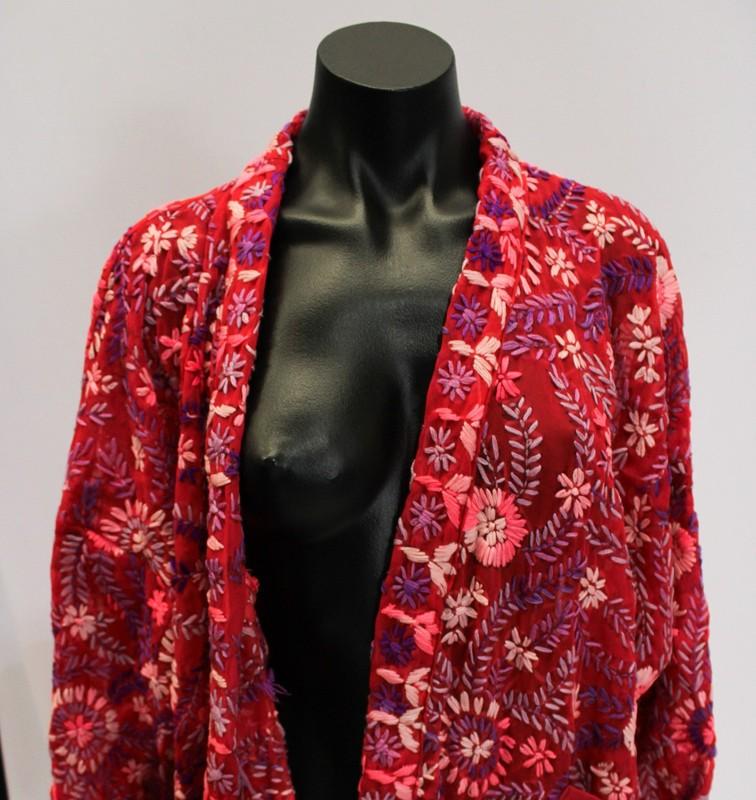 Kantha Bae Women's Pullkhari Floral Embroidered Kimono MP7 Multicolor One Size