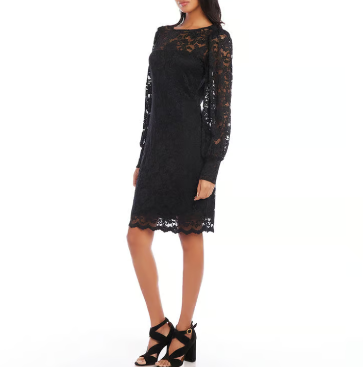 Karen Kane Lace Boatneck Dress 8B 1810