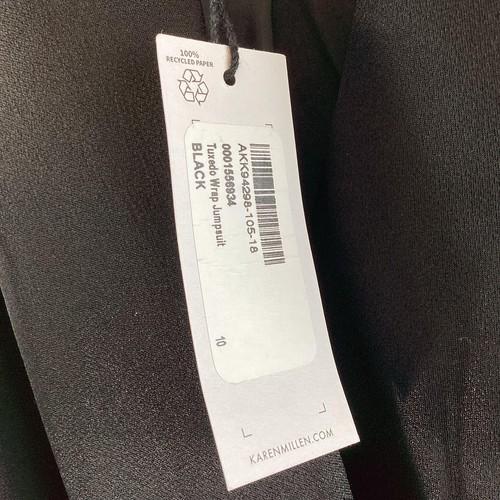 Karen Millen Black 'Tuxedo Wrap Jumpsuit UK 10