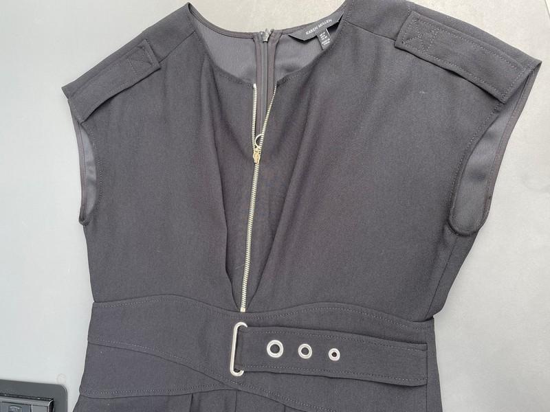 Karen Millen Black Wide Leg Cropped Jumpsuit Size UK 12