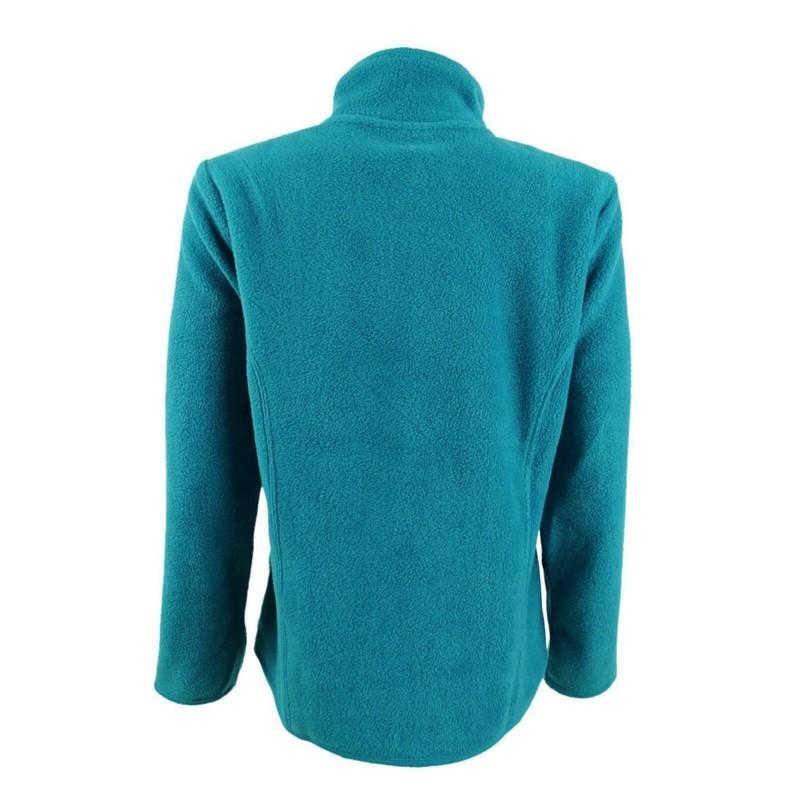Karen Scott Women's Sport Zip-Up Zeroproof Fleece Jacket Crystal Teal Size XS