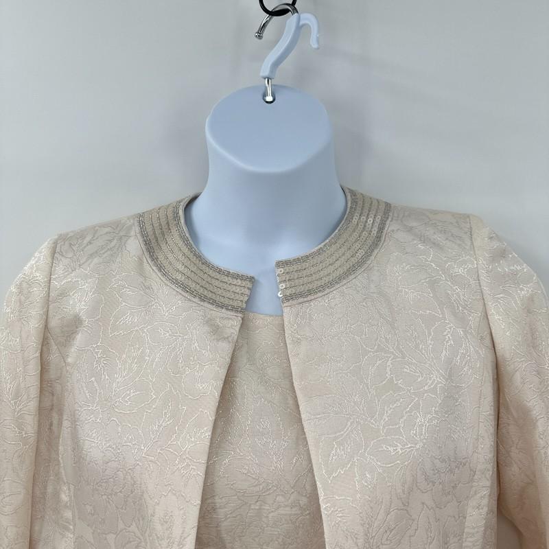 Kasper The Jacket Dress Set Size 8 Cream Formal Mother Of The Bride Event New