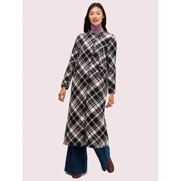 Kate Spade Plaid Bouclé Coat