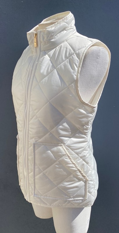 Kate Spade Women's Sleeveless Stand Collar Cream Vest Size Medium-$ 208