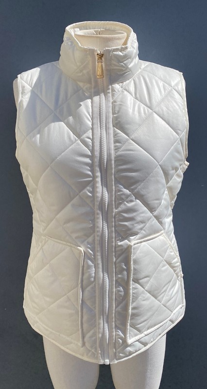 Kate Spade Women's Sleeveless Stand Collar Cream Vest Size Medium-$ 208