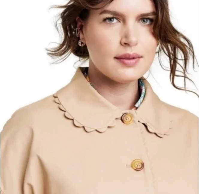 ⚡️Kika Vargas X Target Women's Scallop Edge Trench Coat - Tan
