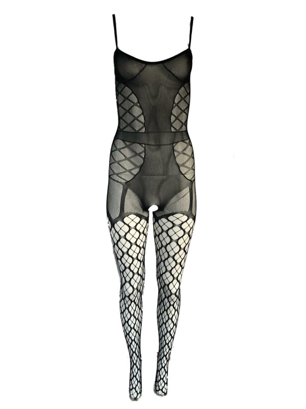 Killer Legs Bustier Fishnet Clover Crotchless Bodystocking Jumpsuit Plus Size