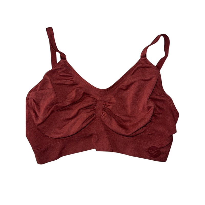 Kindred Bravely Davy Piper Seamless Bra Burgundy Comfort Stretch Bralette XXL