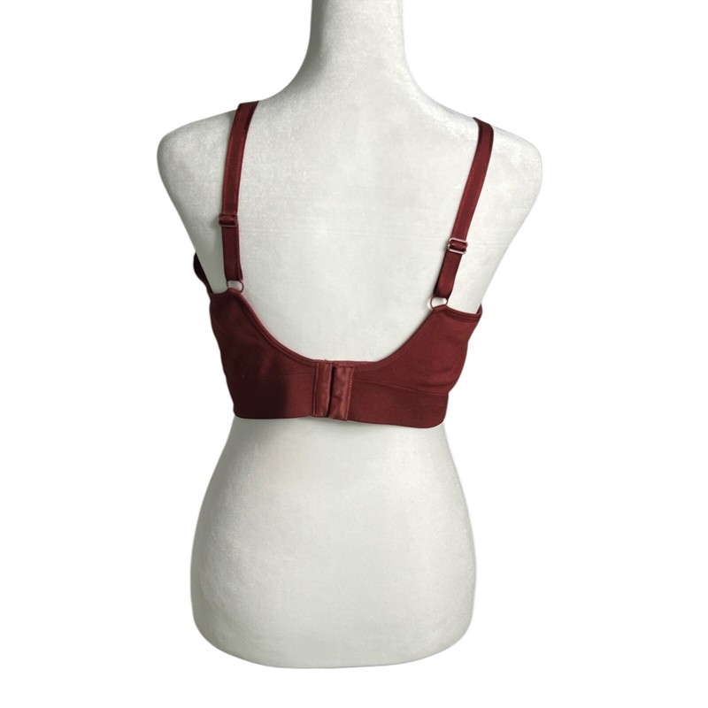 Kindred Bravely Davy Piper Seamless Bra Burgundy Comfort Stretch Bralette XXL