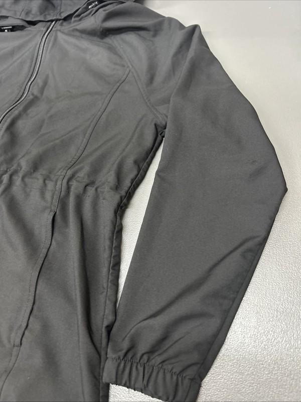 Kirkland Womens Anorak Black Windbreaker Hooded Full Zip Jacket Medium