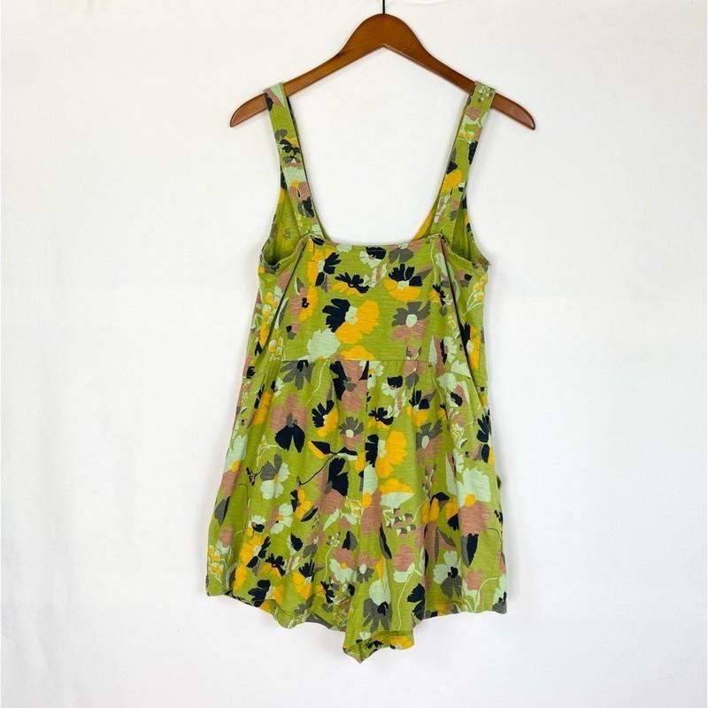 Known Supply Ivy Romper Martini Olive Floral Adjustable Straps Size Small