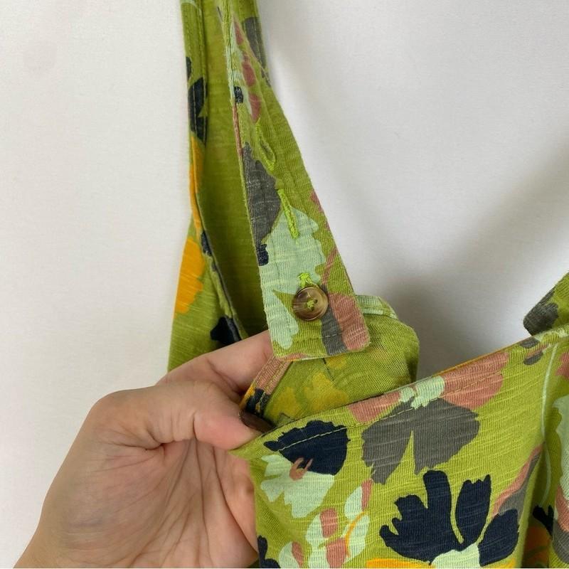 Known Supply Ivy Romper Martini Olive Floral Adjustable Straps Size Small