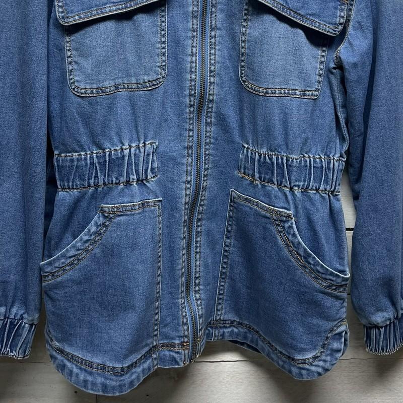 Knox Rose Jacket Womens Small Blue Utility Barn Chore Denim Full Zip Pockets