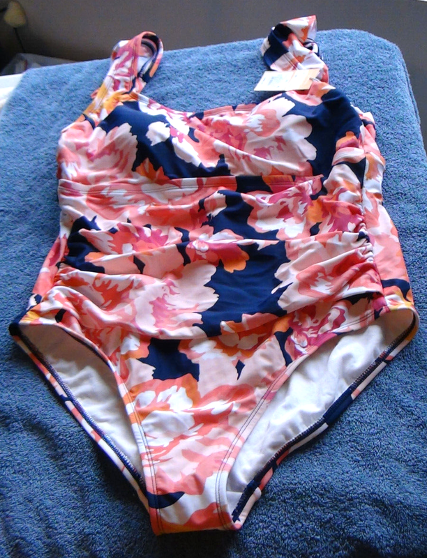 Kona Sol Full Coverage Floral Raffle Sleeve Tummy Control One Piece Swimsuit 22