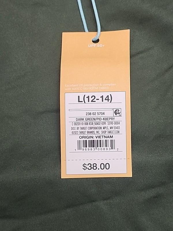 Kona Sol Women's Cropped Rash Gaurd Olive Green Size Large