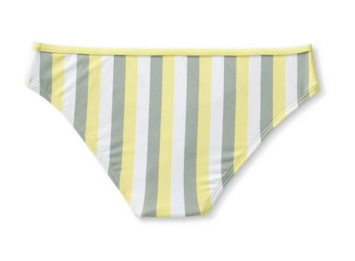 Kona Sol Women's L Large Bikini Bottom Yellow Stripe Hipster Medium Coverage New