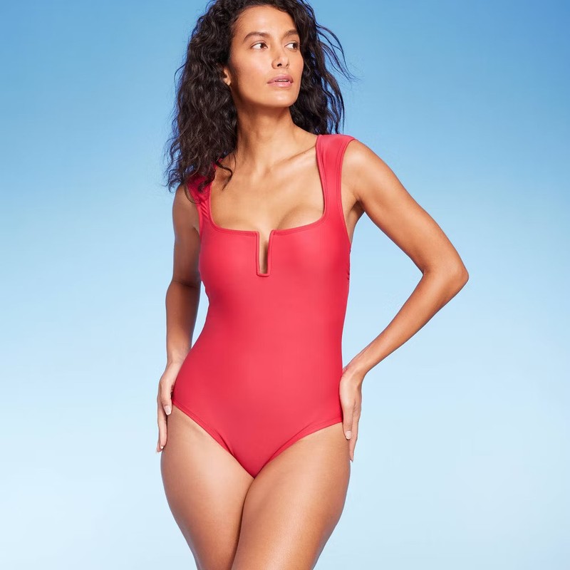 Kona Sol Women's One Piece Swimsuit Swimwear Tummy Control U-Wire