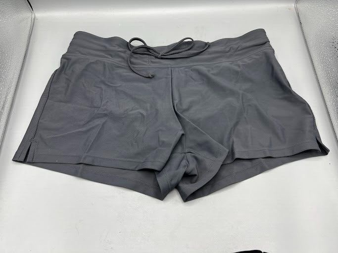 Kona Sol Womens High Coverage Swim Shorts Drawstring Pocket Gray Pick Size SMLXL