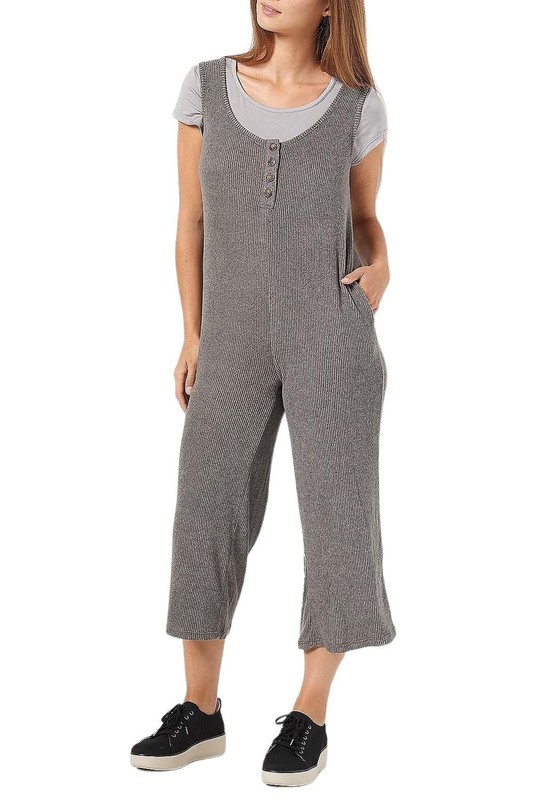 Koolaburra by UGG Brushed Rib Sweater Knit Jumpsuit w/ Tee Grey