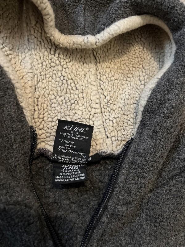 Kuhl Alpaca Fleece Gray Hooded Full Zip Jacket Size Medium Excellent Used