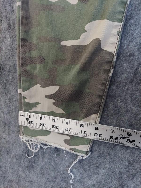 Kut From The Kloth Camo Jeans Womens 10 Green Military Button Fly Raw Hem