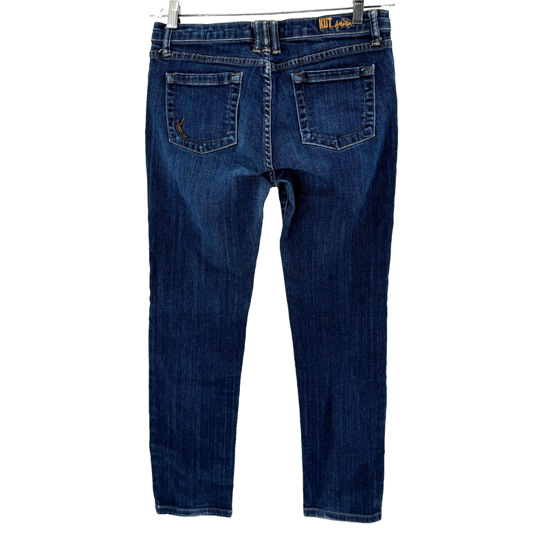 Kut From The Kloth Straight Leg Jeans Women's Size 8 Dark Wash Stretch Mid-Rise
