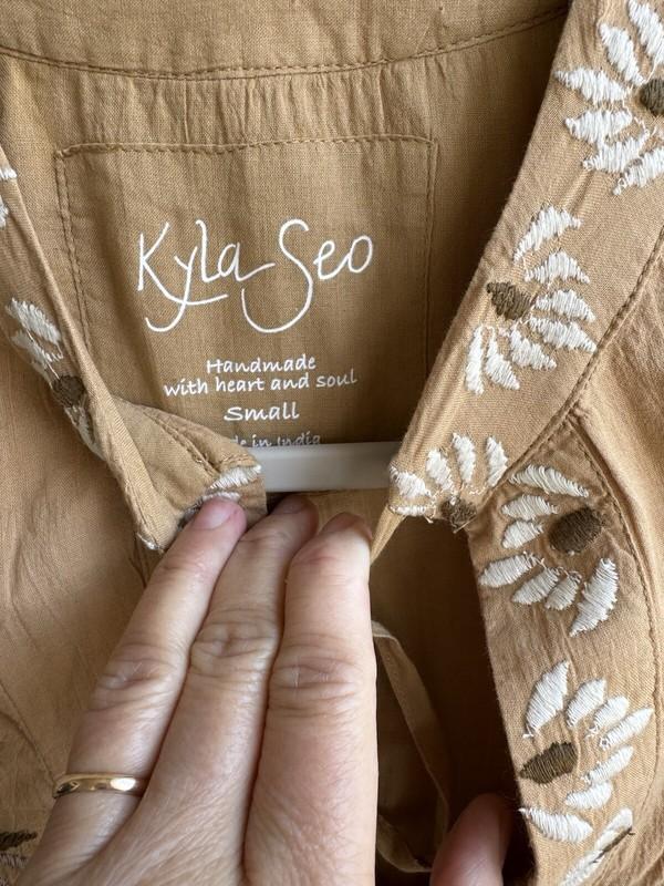 Kyla Seo Anthropologie Women's Knee Length Latte Embroidery Dress Sz S - NWT#271