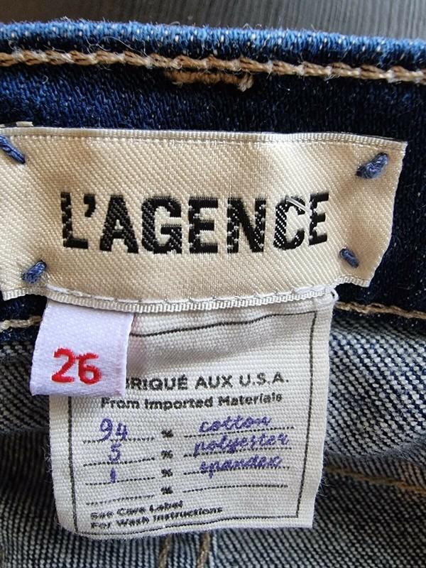 L'agence Abigail High Rise French Slim Jeans Dark Blue Womens Denim Pant Size 26