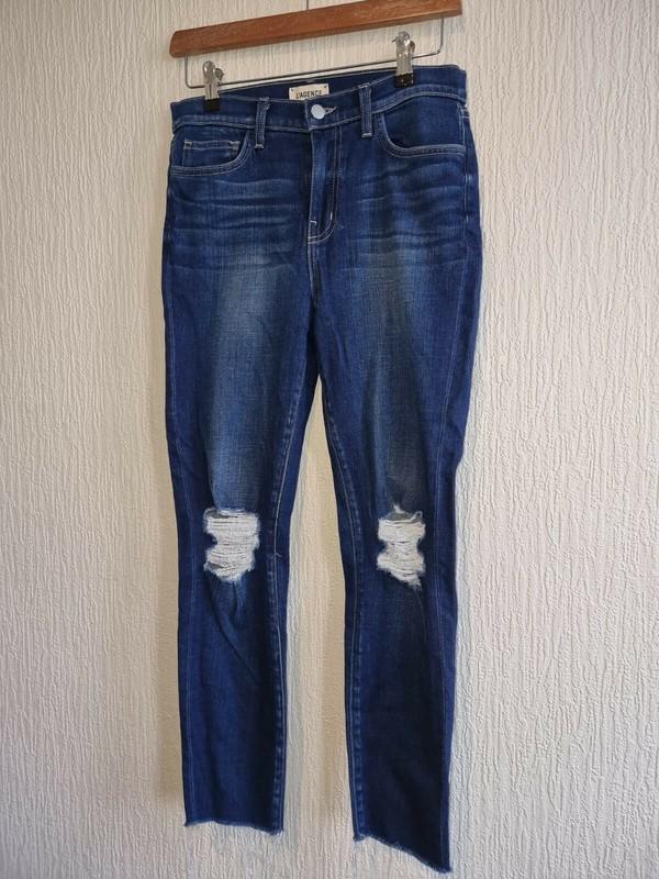 L'agence Abigail High Rise French Slim Jeans Dark Blue Womens Denim Pant Size 26