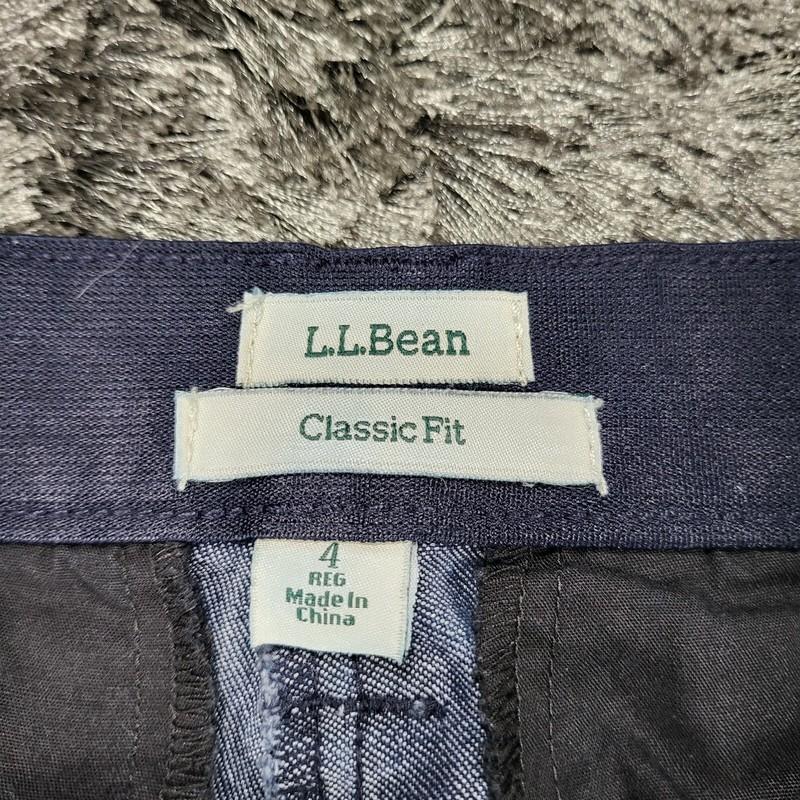 L.L. Bean Jeans Women's 4 Blue Denim Cotton Classic Fit Straight Leg Zip-Fly
